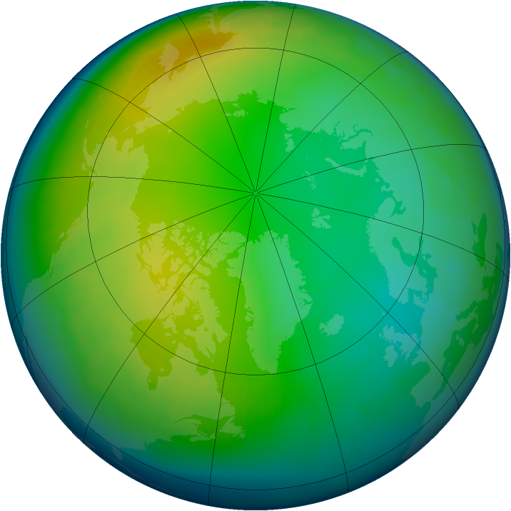 Arctic ozone map for December 2003